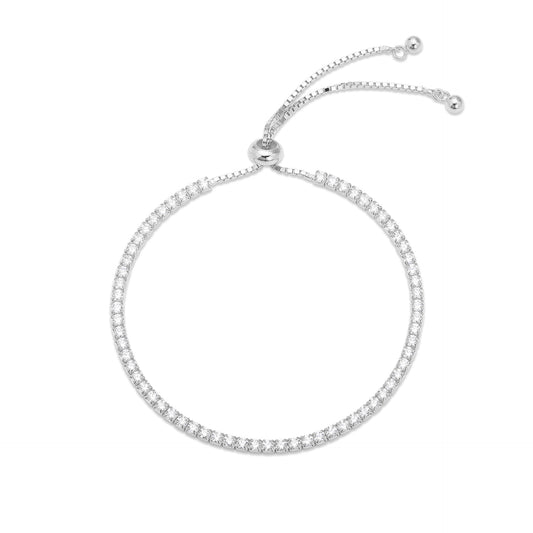 925 Sterling Silver Adjustable Zircon Bracelet | Minimalist & Versatile (Gold & Silver)