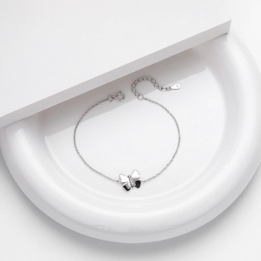 925 Sterling Silver Bow Knot Bracelet | Minimalist Luxury Adjustable Chain