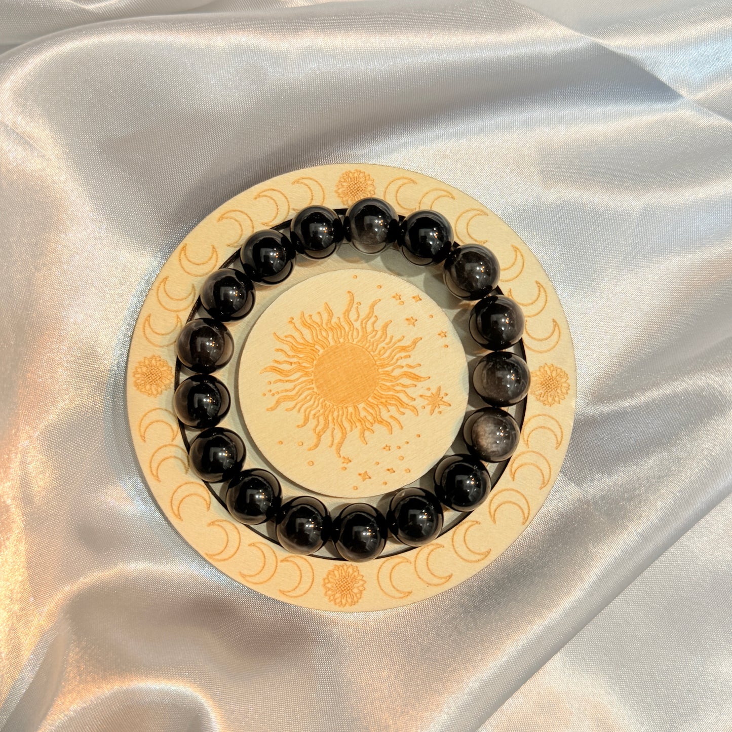 Natural Silver Obsidian Bracelet · Protection & Spiritual Energy