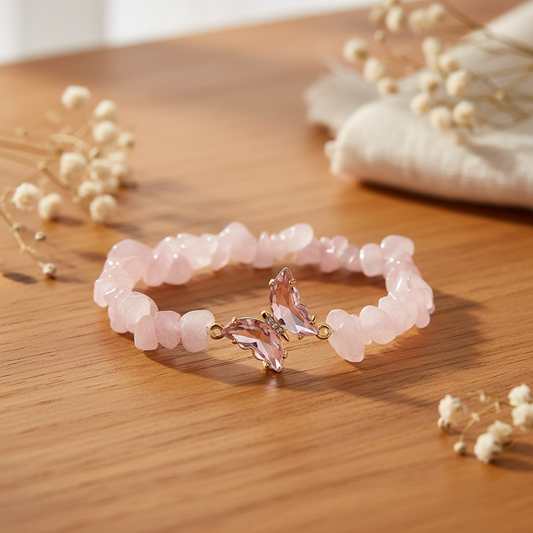 Gentleman Rose Quartz Double Bracelet
