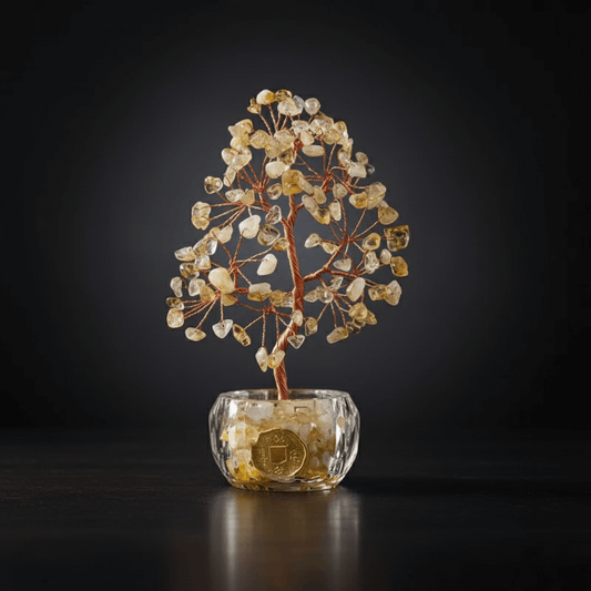 Natural Crystal Wish Tree | Amethyst, Citrine, Clear Quartz & Rose Quartz | Handmade Feng Shui Tree