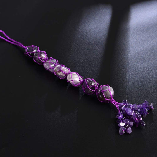Amethyst Crystals and Healing Stones Car Decorations Hanging Ornament Meditation Hanging Ornament Window Ornament for Home Decor Party Decor