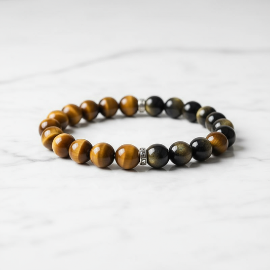 Obsidian & Tiger Eye Bracelet | Strength and Protection