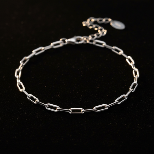 Minimalist Sterling Silver Chain Bracelet – Niche Design, Modern Geometric Links