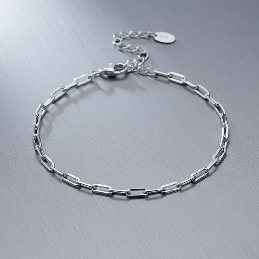 Minimalist Sterling Silver Chain Bracelet – Niche Design, Modern Geometric Links
