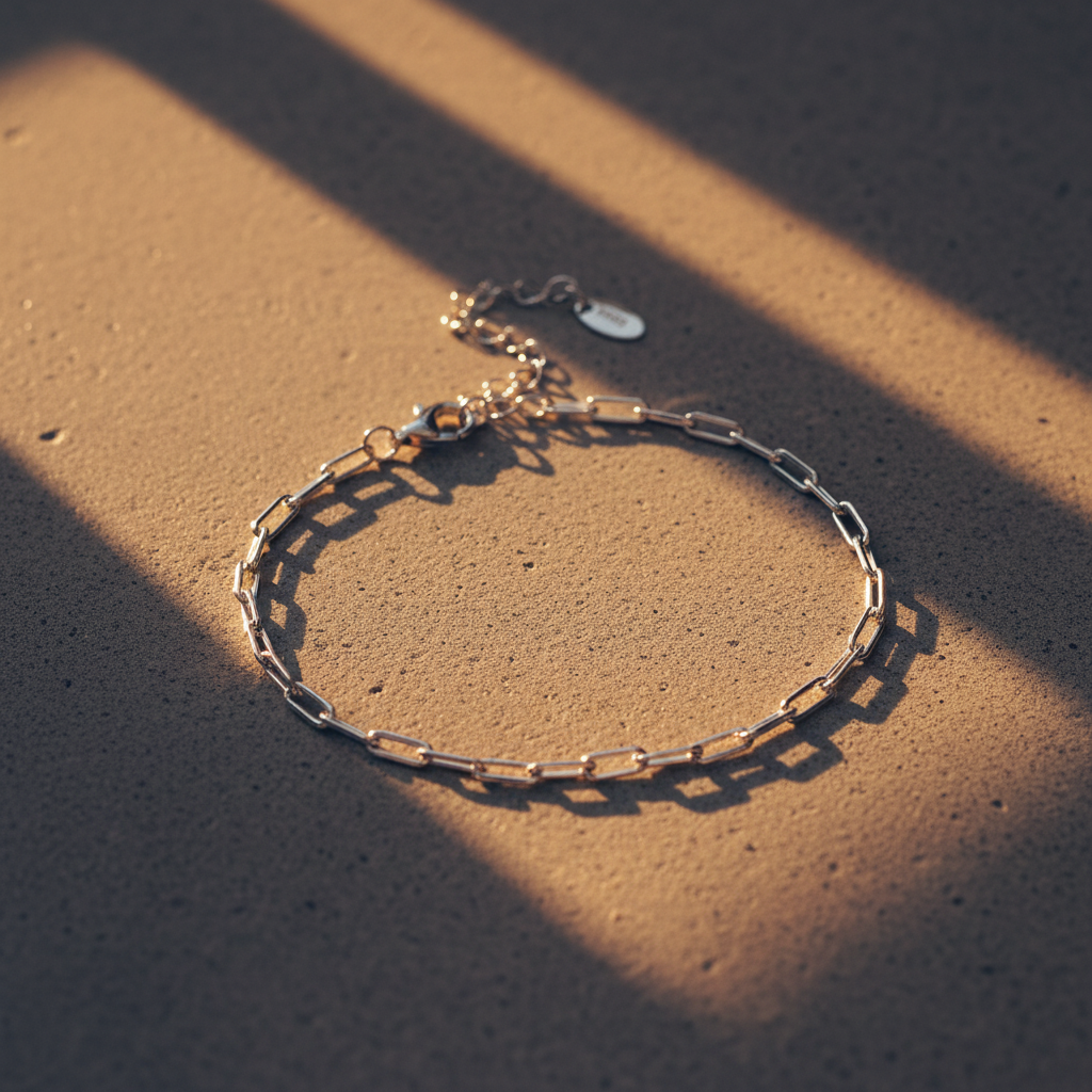 Minimalist Sterling Silver Chain Bracelet – Niche Design, Modern Geometric Links