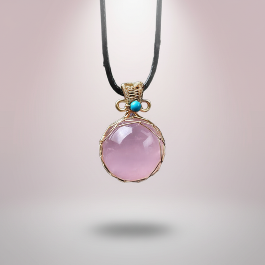 Raw-Cut Rose Quartz Pendant Necklace | Natural Love & Protection Jewelry