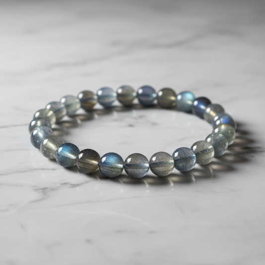 Natural Gray Moonstone Bracelet | 7A Glacier Gray Moonstone Beads