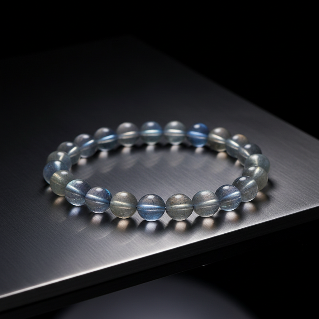 Natural Gray Moonstone Bracelet | 7A Glacier Gray Moonstone Beads