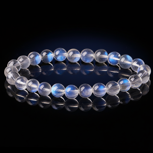✨ Natural Blue Moonstone Bracelet | Collector’s Grade White Moonstone Labradorite