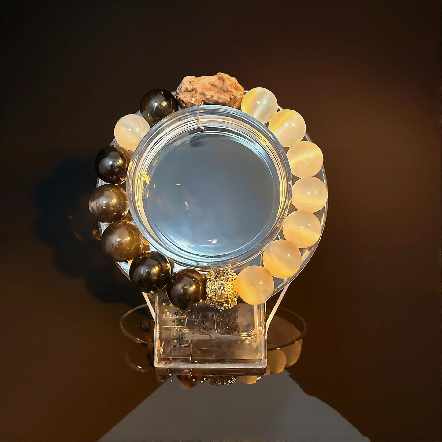 obsidian bracelet, moonstone bracelet, protection jewelry, spiritual bracelet