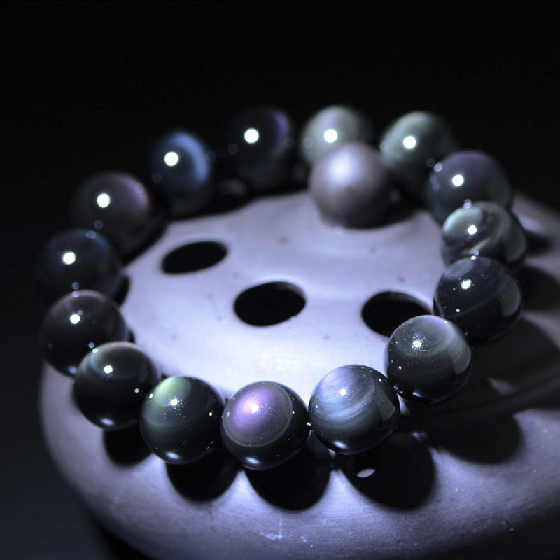Natural Rainbow Obsidian Bracelet · Protection & Energy Balance