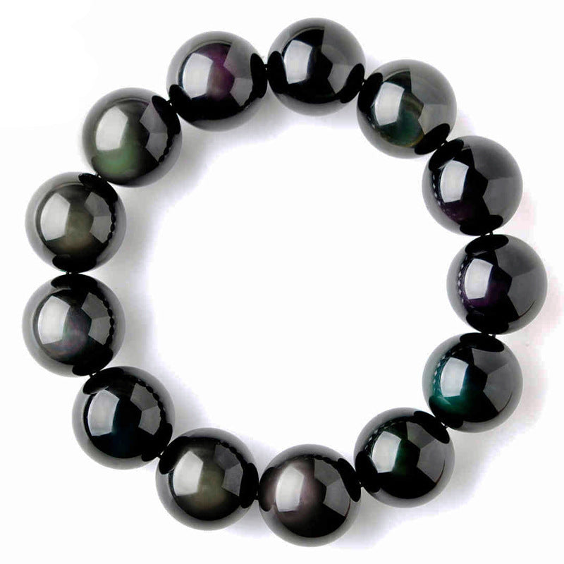 Natural Rainbow Obsidian Bracelet · Protection & Energy Balance