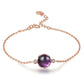 Round Amethyst Bracelet | 18K Rose Gold Plated, Elegant Minimalist Design