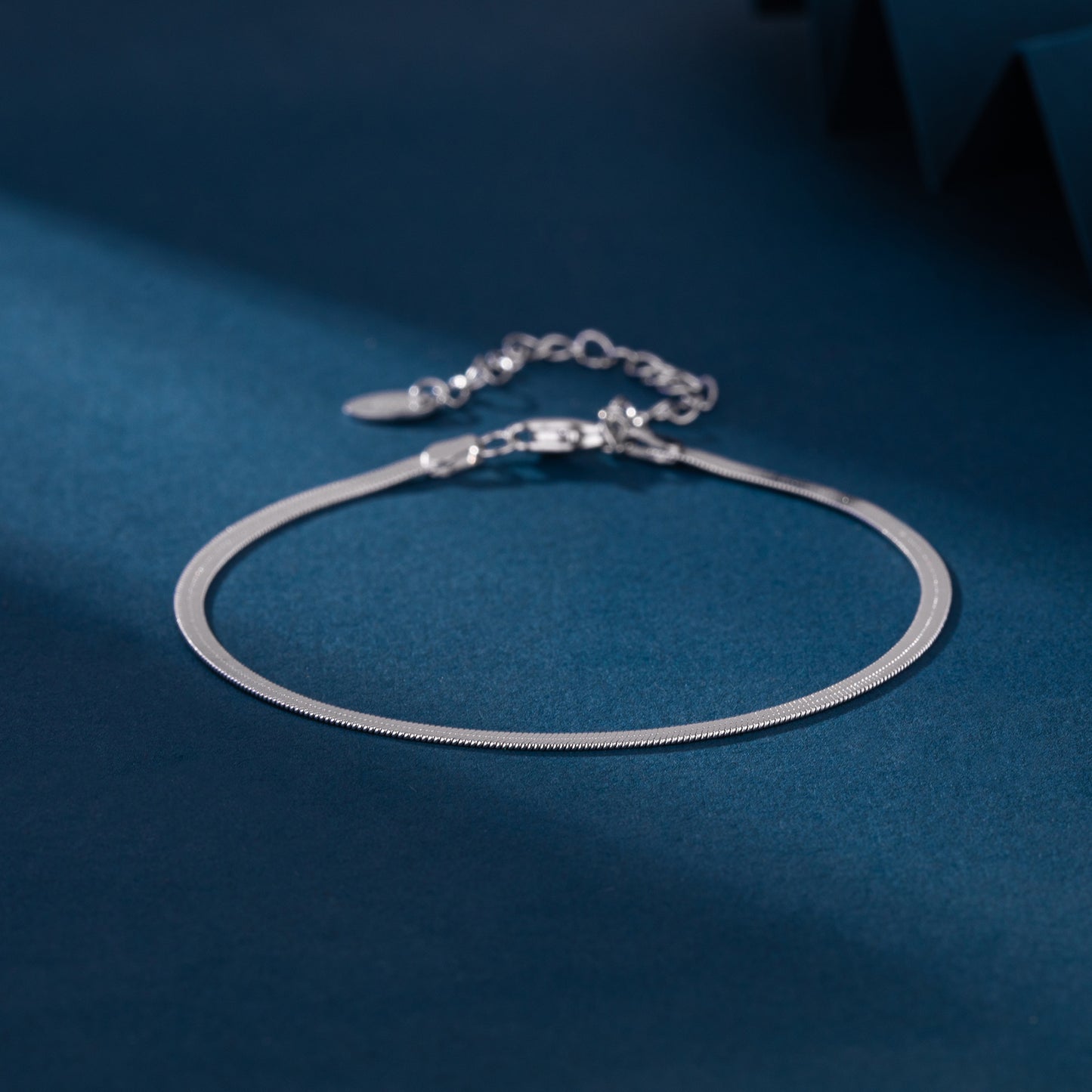 S925 Sterling Silver Flat Snake Blade Chain Bracelet | Minimalist Niche Design