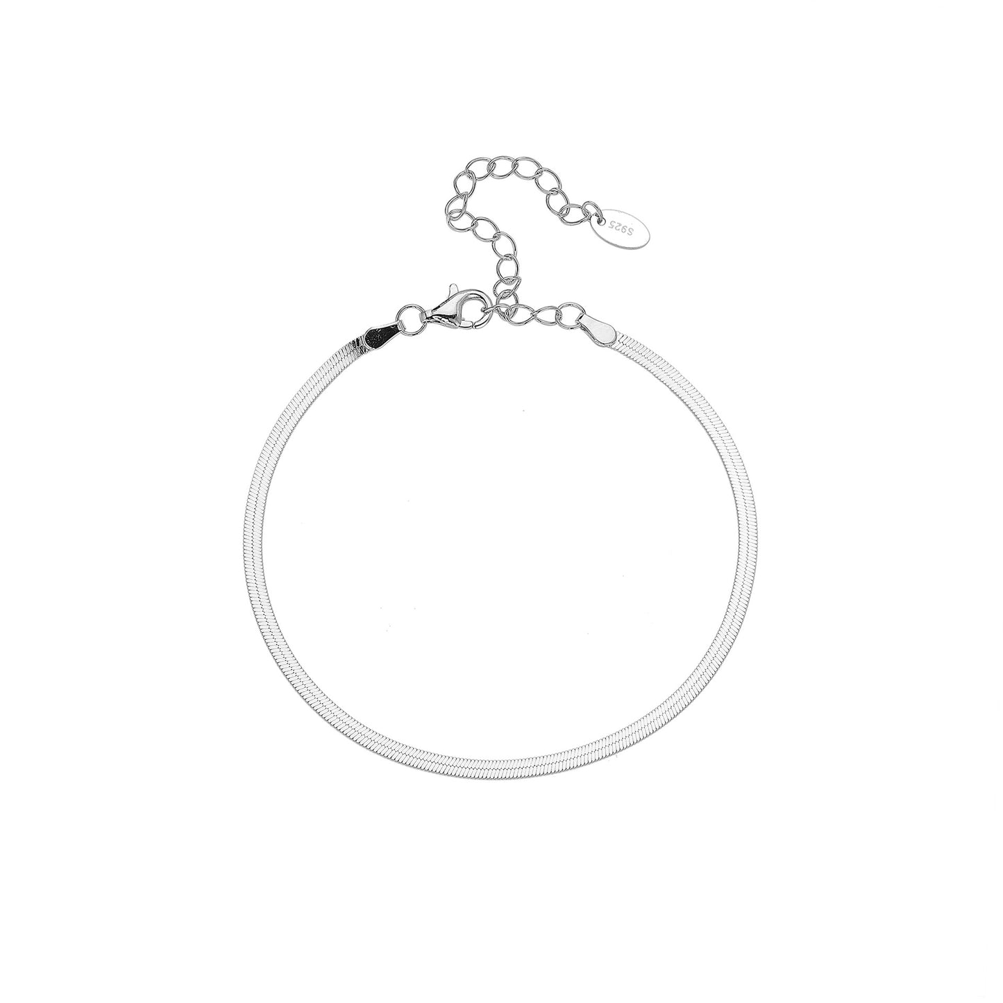S925 Sterling Silver Flat Snake Blade Chain Bracelet | Minimalist Niche Design