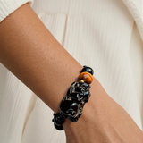 Obsidian &  Pi Xiu Bracelet – Protection, Balance & Good FortuneTiger Eyes