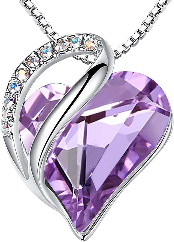 Infinity Heart Crystal Birthstone Necklace