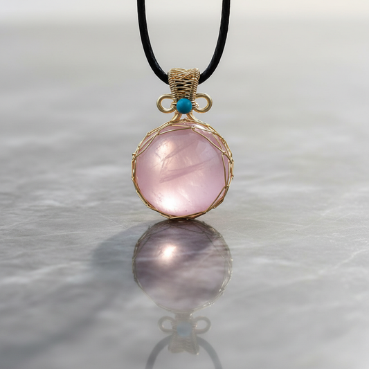 Raw-Cut Rose Quartz Pendant Necklace | Natural Love & Protection Jewelry