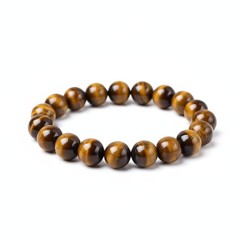 A Grade Natural Tiger Eye Bracelet | South African Cat’s Eye Gemstone with Distinct Tiger Stripes