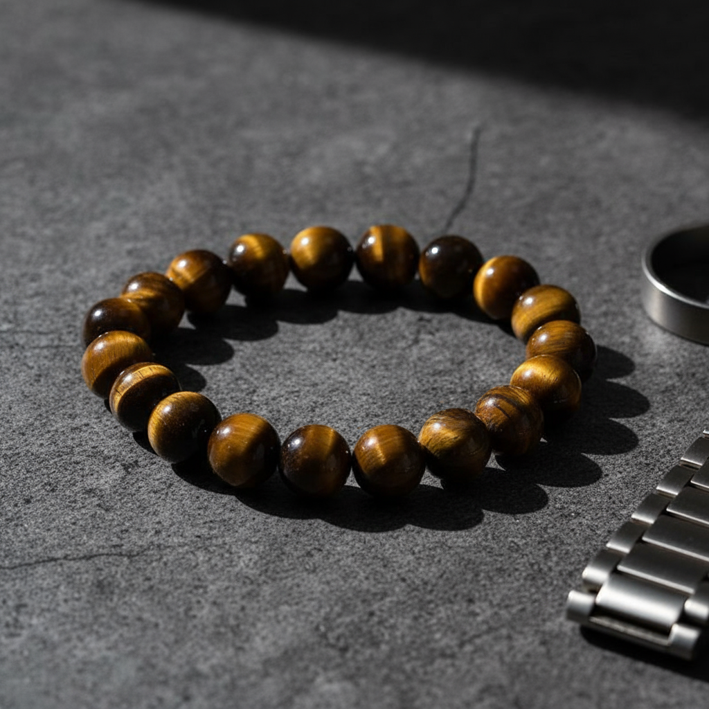 A Grade Natural Tiger Eye Bracelet | South African Cat’s Eye Gemstone with Distinct Tiger Stripes