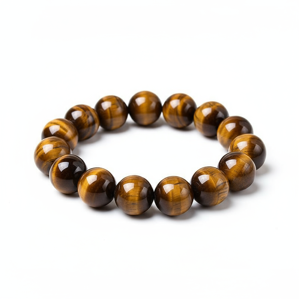 A Grade Natural Tiger Eye Bracelet | South African Cat’s Eye Gemstone with Distinct Tiger Stripes