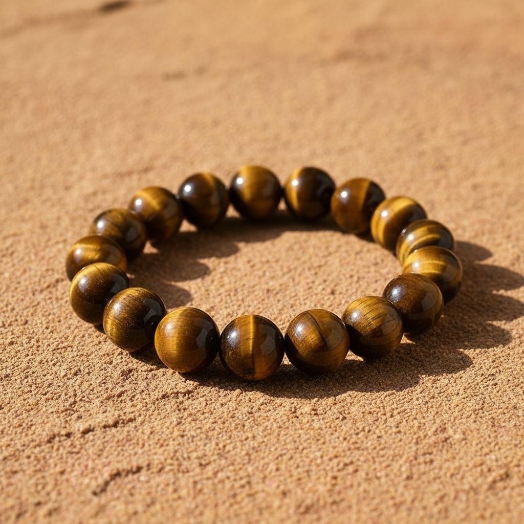A Grade Natural Tiger Eye Bracelet | South African Cat’s Eye Gemstone with Distinct Tiger Stripes