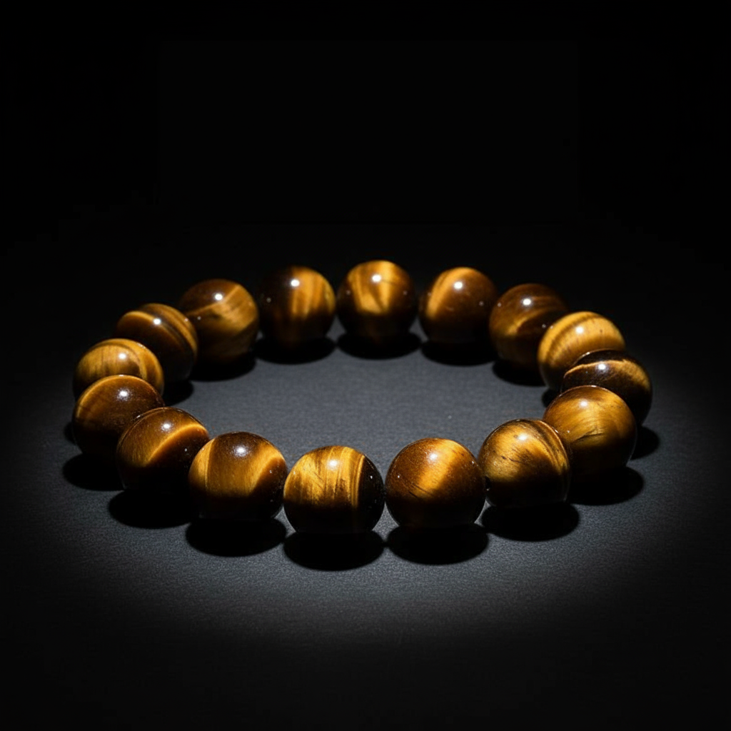 A Grade Natural Tiger Eye Bracelet | South African Cat’s Eye Gemstone with Distinct Tiger Stripes