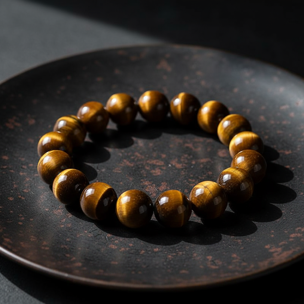 A Grade Natural Tiger Eye Bracelet | South African Cat’s Eye Gemstone with Distinct Tiger Stripes