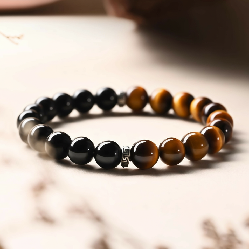 Obsidian & Tiger Eye Bracelet | Strength and Protection