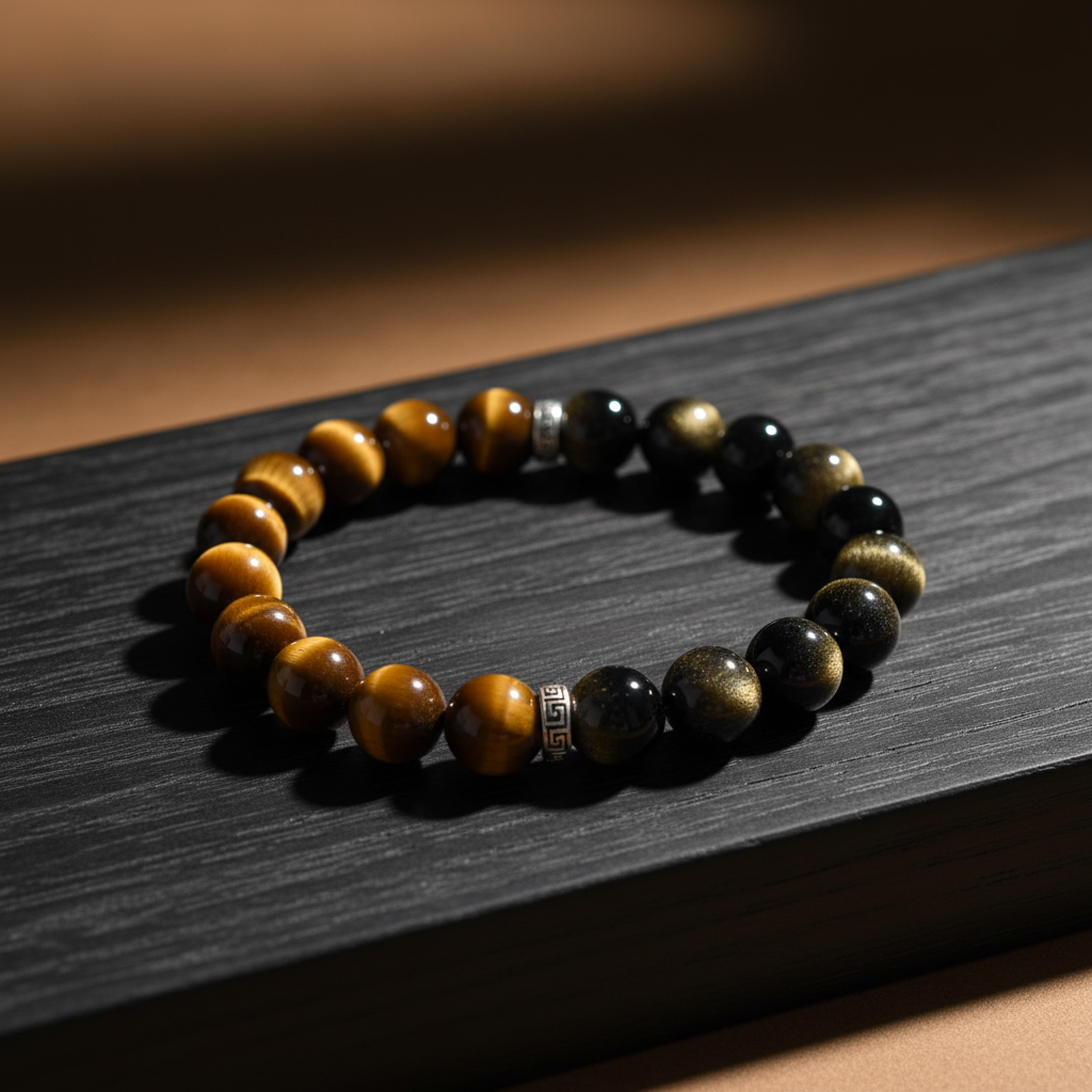 Obsidian & Tiger Eye Bracelet | Strength and Protection