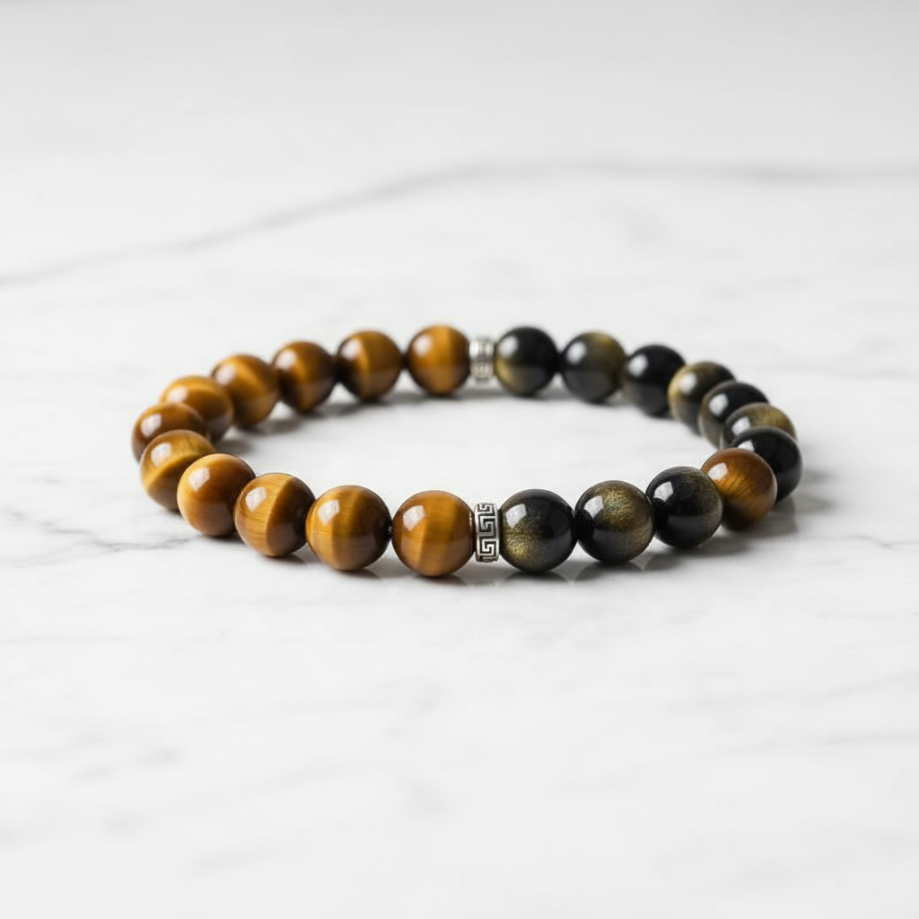 Obsidian & Tiger Eye Bracelet | Strength and Protection