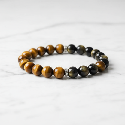 Obsidian & Tiger Eye Bracelet | Strength and Protection