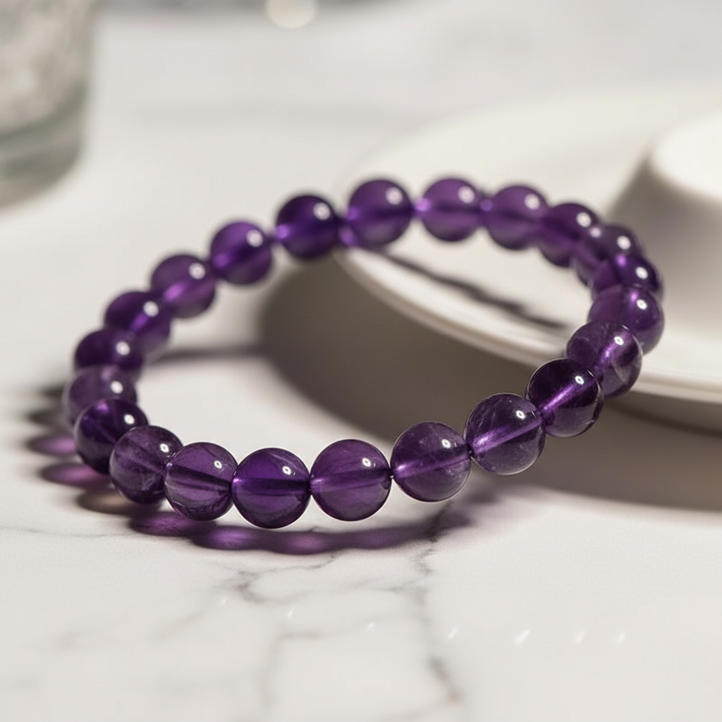 7A Uruguay Amethyst Bracelet | Natural Violet Quartz Crystal
