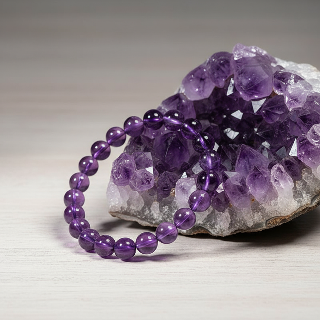 7A Uruguay Amethyst Bracelet | Natural Violet Quartz Crystal
