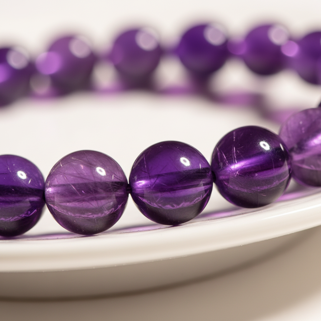 7A Uruguay Amethyst Bracelet | Natural Violet Quartz Crystal