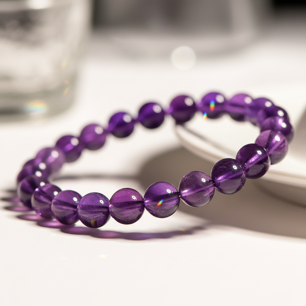 7A Uruguay Amethyst Bracelet | Natural Violet Quartz Crystal