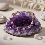 Luxury Amethyst Clover Bracelet | 18K Gold Plated Gemstone Diamond Design