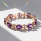 Luxury Amethyst Clover Bracelet | 18K Gold Plated Gemstone Diamond Design