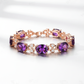 Luxury Amethyst Clover Bracelet | 18K Gold Plated Gemstone Diamond Design