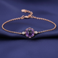 Round Amethyst Bracelet | 18K Rose Gold Plated, Elegant Minimalist Design