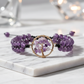 Handmade Crystal Bracelet | Amethyst / Clear Quartz Options, Tree of Life Pendant, Double Strand Design