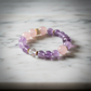 Amethyst & Rose Quartz Energy Bracelet Ninefold Purple Flame