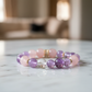 Amethyst & Rose Quartz Energy Bracelet Ninefold Purple Flame