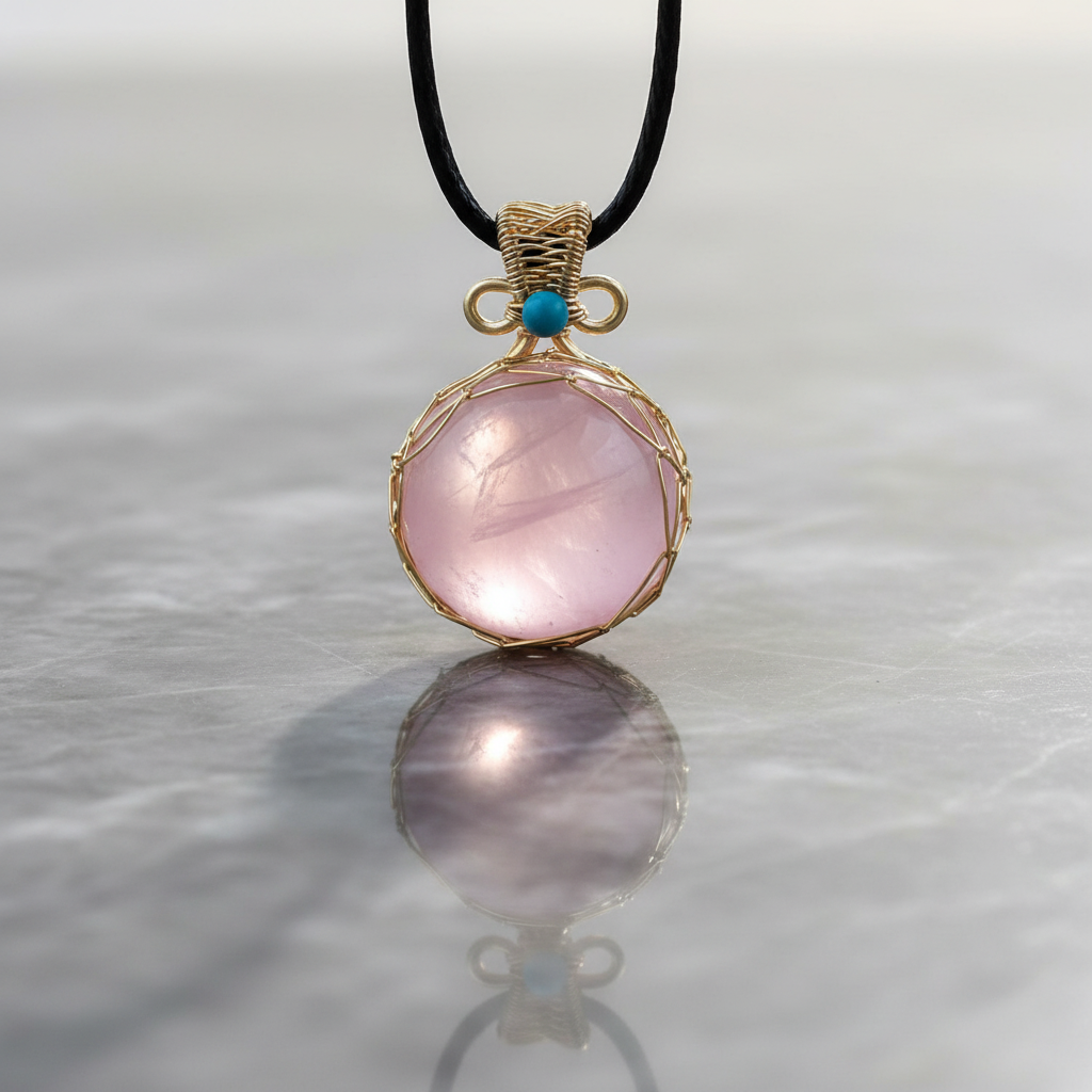 Raw-Cut Rose Quartz Pendant Necklace | Natural Love & Protection Jewelry