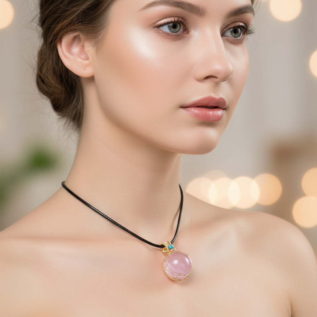 Raw-Cut Rose Quartz Pendant Necklace | Natural Love & Protection Jewelry