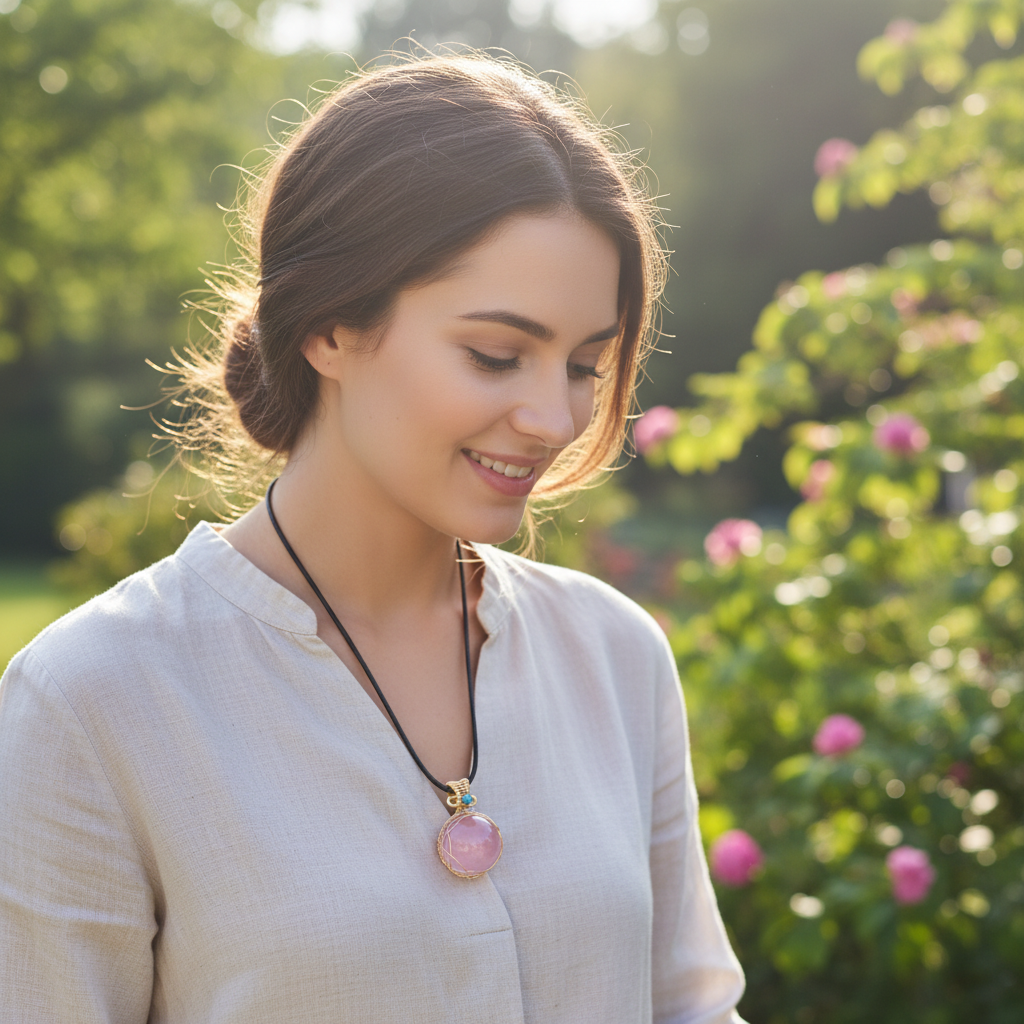 Raw-Cut Rose Quartz Pendant Necklace | Natural Love & Protection Jewelry