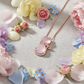Cat Rose Quartz Pendant Necklace | 18K Rose Gold Plated with Sparkling CZ | Unique Romantic Gift