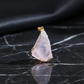 Natural Rose Quartz & Amethyst Irregular Pendant Necklace | Gold-Plated Edge