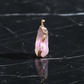 Natural Rose Quartz & Amethyst Irregular Pendant Necklace | Gold-Plated Edge